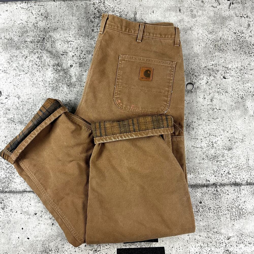 Carhartt B111BRN Duck Canvas Lined Carpenter Pants 40x32 - Picture 7 of 11